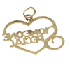 Someone Special Love Open Heart Charm Solid 14k Yellow Gold 0.8g