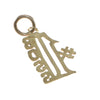 Number One Boss #1 Bracelet Charm Solid 14k Yellow Gold 0.6g