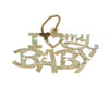 I Love My Baby Open Heart Bracelet Charm Solid 14k Yellow Gold 0.8g