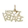 I Love My Baby Open Heart Bracelet Charm Solid 14k Yellow Gold 0.8g
