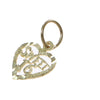 Sweet 16 Sizteen Small Open Heart Bracelet Charm Solid 14k Yellow Gold 0.4g