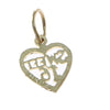 Sweet 16 Sizteen Small Open Heart Bracelet Charm Solid 14k Yellow Gold 0.4g