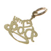 I Love My Dog Open Heart Bracelet Charm Solid 14k Yellow Gold 0.6g