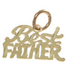 Best Father Bracelet Charm Solid 14k Yellow Gold 0.5g