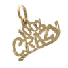 100 Percent Crazy Bracelet Charm Solid 14k Yellow Gold 0.6g