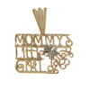 Mommys Little Girl Bracelet Charm Solid 14k Yellow Gold 2.0g