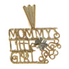 Mommys Little Flowee Girl Bracelet Charm Solid 14k Yellow Gold 1.0g