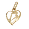 Number Thirteen 13 Open Heart Love Bracelet Charm Solid 18k Yellow Gold 0.8g