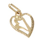 Number Thirteen 13 Open Heart Love Bracelet Charm Solid 18k Yellow Gold 0.8g
