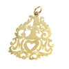 Number One 1 Mom Open Heart Love Necklace Pendant Charm 14k Yellow Gold 2.1g