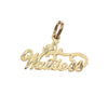 Number One Waitress Bracelet Charm Solid 14k Yellow Gold 1.0g