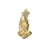 Jesus Christ Praying Hands Bracelet Charm Solid 14k Yellow Gold 0.6g