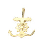 Jesus Cross Anchor Necklace Pendant Solid 14k Yellow Gold Womens Vintage 1.7g