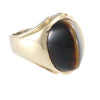 Tigers Eye Cats Eye Cocktail Ring Solid 14k Yellow Gold Vintage Estate US 7.75