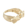 Double Panther Band Ring 14k Yellow Gold Satin Grain Finish Womens Vintage Estat