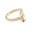 Emerald Snake Band Ring Womens 14k Yellow Gold Antique Vintage Estate US 4.5