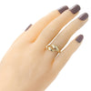 Twin Dolphin Ring 14k Yellow Gold ByPass Twinning Band Womens Vintage Estate