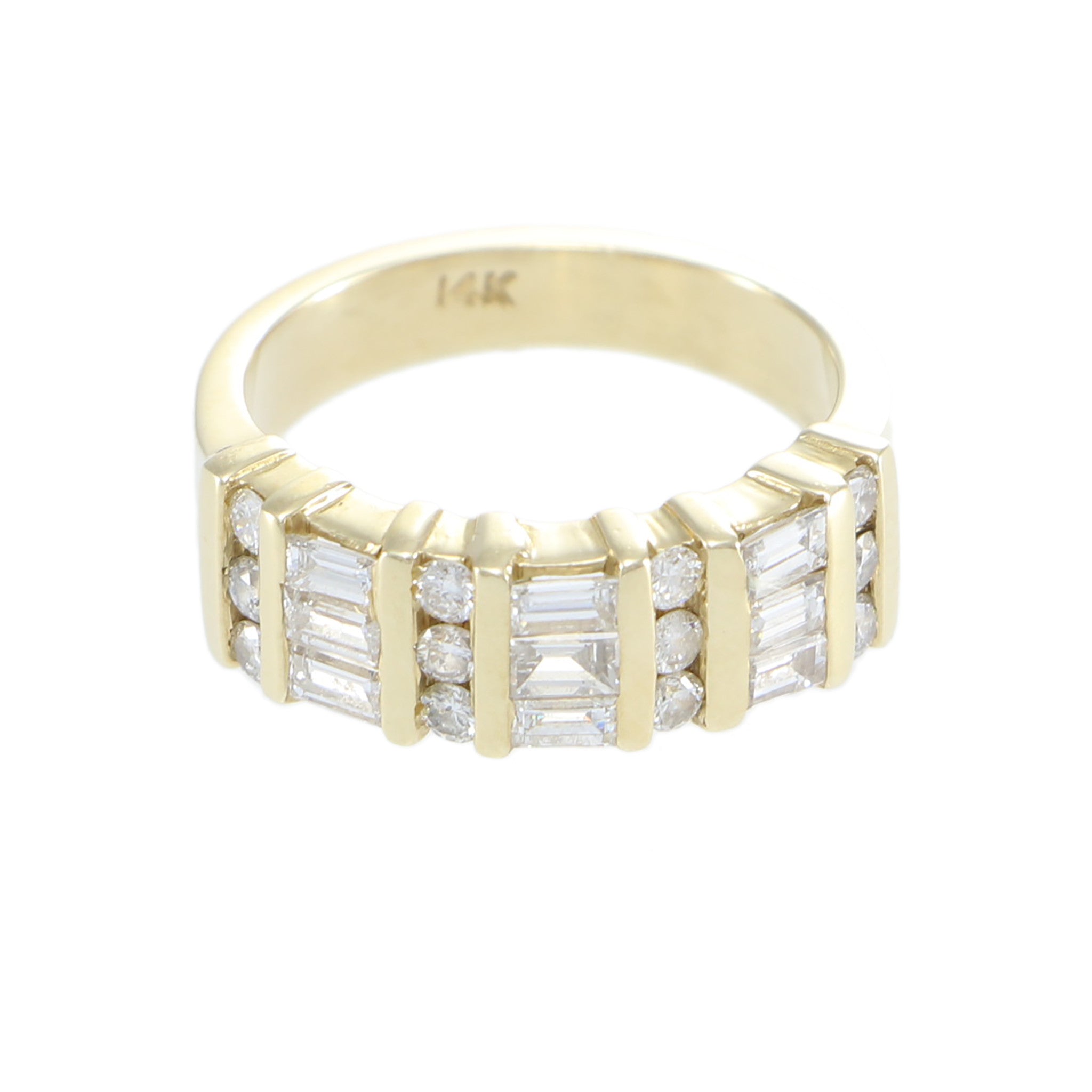 1 Carat Baguette Accented Art Deco Wedding Band in White Gold over Ste —  kisnagems.co.uk