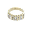 Round Baguette Diamond Band 14k Yellow Gold Wide Bar Channel Set Ring 0.81ctw