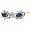 Tear Drop Pear Cut Sapphire Diamond Stud Earrings 14k White Gold 1.20ctw