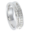 Classic Comfort Diamond Band 14k White Gold 2 Row Cigar Ring 0.44ctw Channel Set