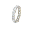 Ladies Zircon Wide Eternity Band Ring Solid 14k White Gold 2.55ctw 3.5mm US 5.00