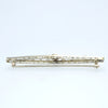 Solid 14k White Gold 0.05ctw Diamond 57mm Antique Art Deco Filigree Brooch Pin