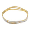 Curve Bangle Bracelet 22k Yellow White Gold Diamond Cut Womens Vintage Estate