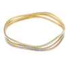 Curve Bangle Bracelet 22k Yellow White Gold Diamond Cut Womens Vintage Estate