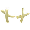 Tiffany & Co. Paloma Picasso Kiss Stud Earrings 18k Yellow Gold Large Graffiti X