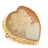 18k Gold Gibson Girl Heart Carnelean Shell Cameo Victorian Brooch Pin Pendant