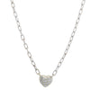 Judith Ripka Heart Diamond Pave Pendant Necklace 18k White Gold Vintage Estate