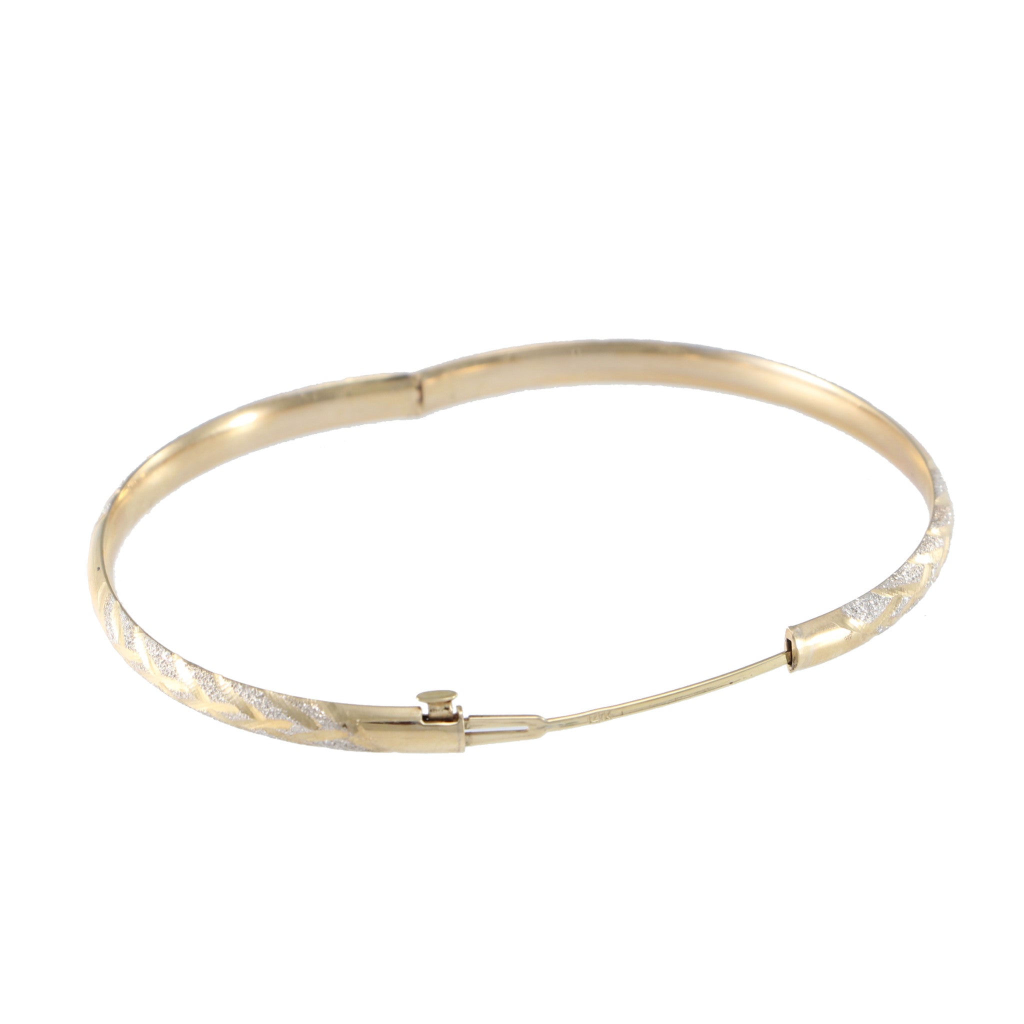 Diamond Cross Cut 10k Yellow Gold Bangle Bracelet – Phoenix Jewelry Co