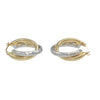 Hoop Crossover Huggie Earrings Solid 14k Yellow Hammered White Gold Snap Back