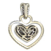 LeVian Chocolate Vanilla Diamond Double Heart Necklace Pendant 14k White Gold