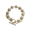 Cable Link Chain Starter Charm Toggle Bracelet 14k Yellow White Gold Vintage