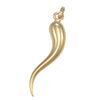 Large Cornicello Corno Portafortuna Italian Horn Chain Necklace Pendant 18k Gold