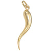 Large Cornicello Corno Portafortuna Italian Horn Chain Necklace Pendant 18k Gold