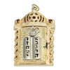 Large Torah Ark Scroll Locket Ruby Necklace Pendant 14k YellowGold Aron HaKodesh