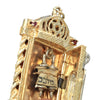 Large Torah Ark Scroll Locket Ruby Necklace Pendant 14k YellowGold Aron HaKodesh