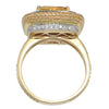 Suzy LeVian Citrine Chocolate Diamond Halo Pave Ring Braided 14k Yellow Gold