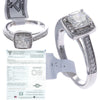 1.23CTW Cushion Halo Diamond Engagement Ring Solid 14k White Gold I/I1 $4255