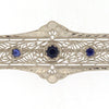Brooch with Sapphires 14k White Gold